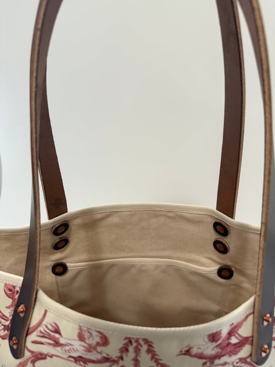 Red Toile De Jouy Large Tote – Remy Home Collection