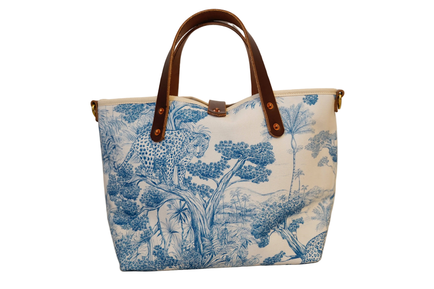 Blue Wildlife Toile De Jouy Small Tote