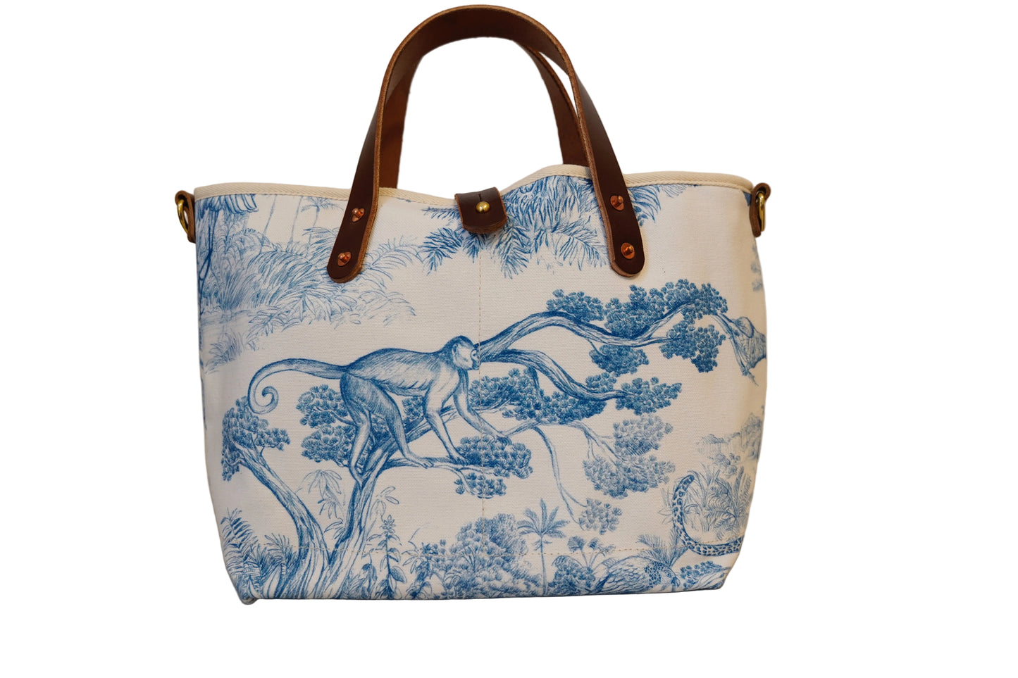Blue Wildlife Toile De Jouy Small Tote