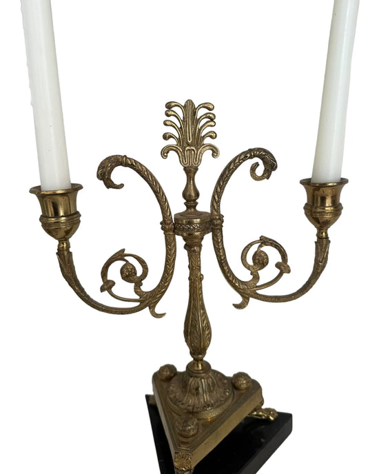 French Brass Footed Candelabra (Single)