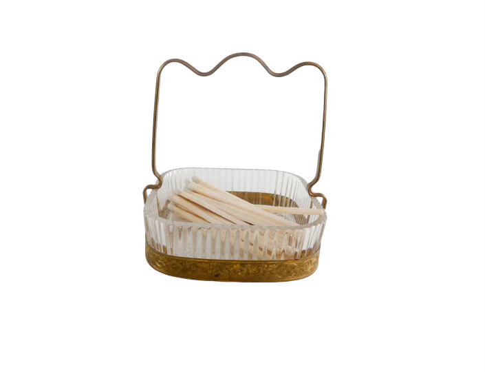 Vintage Brass and Glass Dish/Basket