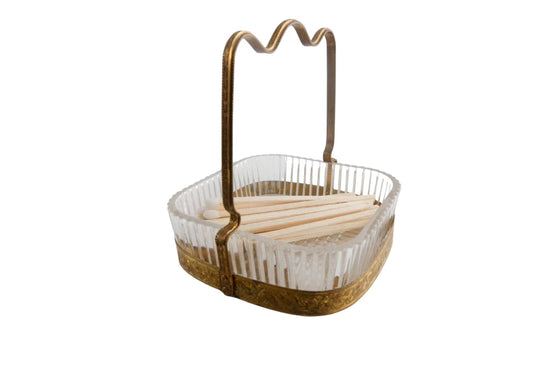 Vintage Brass and Glass Dish/Basket