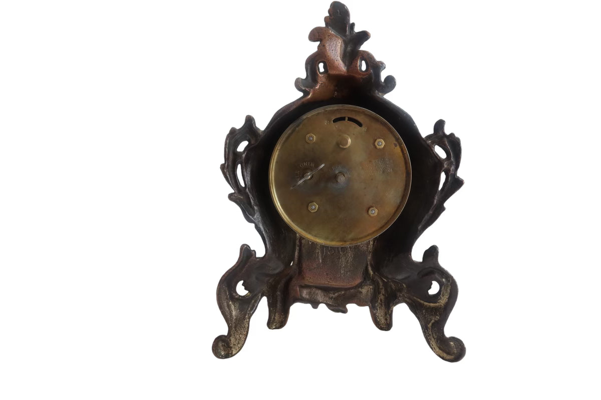 Gilded Bronze Metal Victorian Style Mantle Clock