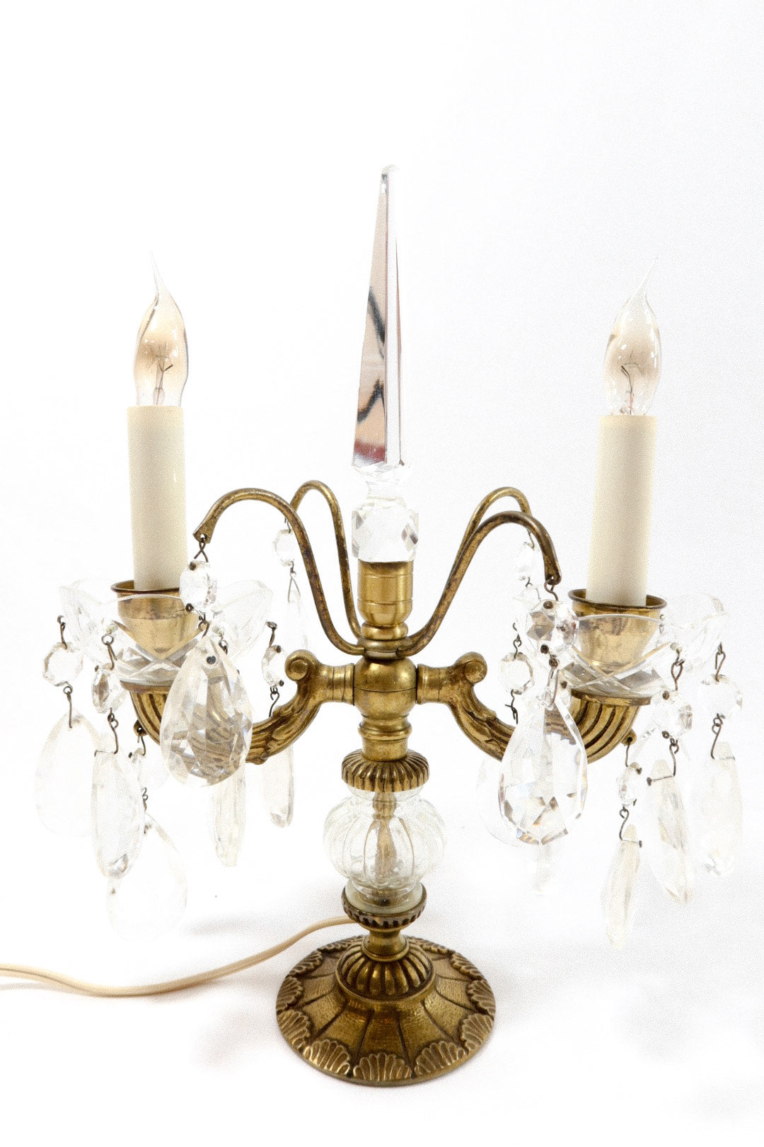 Vintage Gilded Bronze Lamp Made in Spain