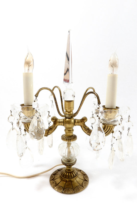 Vintage Gilded Bronze Lamp Made in Spain